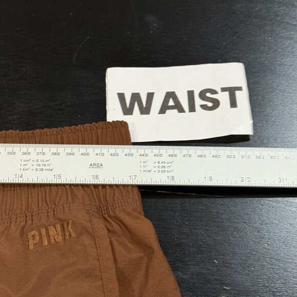 VS PINK Active High Rise Cinnamon Brown Lined Running Workout Shorts Size XL - Picture 13 of 15